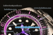 Rolex Sea-Dweller Deepsea Asia 2813 Automatic Steel Case/Strap with Black Dial and Purple Diver Index