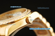 Rolex Day-Date Automatic Diamond Bezel-Full Gold with Diamond Dial