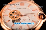 Cartier Ballon Bleu De 42MM Miyota 82S7 Automatic Rose Gold Case with White Dial Brown Leather Strap and Stick Markers