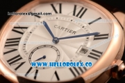 Cartier Drive de Cartier Asia Automatic Rose Gold Case with White Dial and Brown Leather Strap (AAAF)