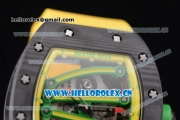 Richard Mille RM 59-01 Miyota 9015 Automatic PVD Case with Skeleton Dial Dot/Arabic Numeral Markers and Yellow Rubber Strap