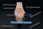 Audemars Piguet Royal Oak Swiss Quartz Rose Gold Case with Pink Dial and Rose Gold Bracelet (EF)