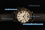 U-Boat U-42 Automatic Movement PVD Case with White Dial and Black Leather Strap
