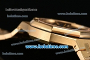 Audemars Piguet Royal Oak Swiss ETA 2824 Automatic Full Yellow Gold with Gold Sitck Markers and Blue Dial - 1:1 Original