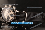 Rolex Daytona Vintage Chronograph Steel Case OS20 Quartz with White Dial and Black Nylon Strap