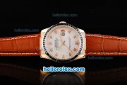 Rolex Datejust Swiss ETA 2836 Automatic Movement White Dial with Dimond Markers-Black Diamond Bezel Rolex Datejust Swiss ETA 2836 Automatic Movement White Dial with Dimond Markers-Black Diamond Bezel