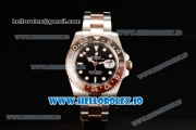 Rolex GTM-Master II 2836 Automatic Rose Gold Case with Black Dial Dots Markers and Two Tone Bracelet