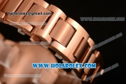 Cartier Rotonde De Miyota Quartz Rose Gold Case/Bracelet with Brown Dial