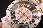 Gaga Milano Chrono 48 Miyota OS20 Quartz Rose Gold Case with Silver Dial and Black Numeral Markers