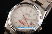 Rolex Datejust Turn-O-Graph Automatic with White Dial and Red Second Hand