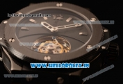 Hublot Big Bang Tourbillon Movement PVD Case Ceramic Bezel with Black Dial and Black Rubber Strap