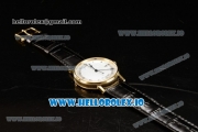 Breguet Classique Japanese Miyota 9015 Automatic Movement Yellow Gold White Dial and Roman Numeral Markers Leather Strap (FF)