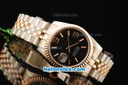 Rolex Datejust Automatic Movement ETA Coating Case with Rose Gold Bezel and Two Tone Strap-36mm