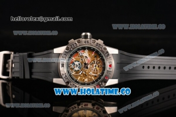 Richard Mille RM 025 Asia Automatic Steel Case with Skeleton Dial and Black Rubber Strap