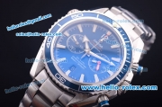 Omega Seamaster Chronograph Miyota Quartz Full Steel with Blue Bezel and Blue Dial-7750 Coating