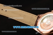 Omega De Ville Tresor Master Co-Axial Clone Omega 8801 Automatic Rose Gold Case with White Dial and Brown Leather Strap