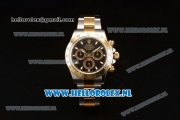 Rolex Cosmograph Daytona 4130 Automatic Yellow Gold Case with Black Dial Stick Markers and Two Tone Bracelet (BP)