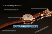 Breguet Classique Moonphase 9015 Auto Rose Gold Case with White Dial and Brown Leather Strap