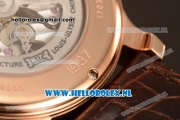 Chopard L.U.C 9015 Auto Rose Gold Case with White Dial and Brown Leather Strap - 1:1 Original (JF)