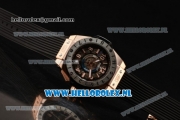 Hublot Big Bang Unico GMT Asia Auto Rose Gold Case with Skeleton Dial and Black Rubber Strap