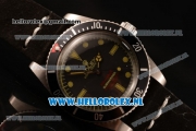 Rolex Submariner Vintage Asia 2813 Automatic Steel Case with Black Dial Dot Markers and Black Nylon Strap
