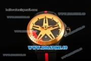 Ferrari Scuderia Ferrari Orologi 2015 Miyota 2035 Quartz PVD Case with Black Dial Yellow Gold Bezel and Stick Markers