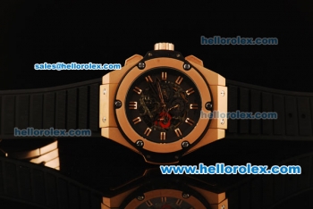 Hublot Big Bang Automatic Movement 7750 Coating Case with Rose Gold Bezel and Black Rubber Strap