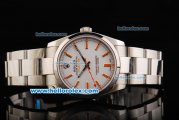 Rolex Milgauss Oyster Perpetual Automatic Movement with White Dial and Orange Stick Marker-SS Strap