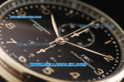 IWC Portuguese Chronograph Quartz Movement Full Steel with Black Dial