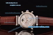 IWC Da Vinci Asia RL18 Automatic Steel Case with White Dial and Brown Leather Strap