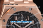 Audemars Piguet Royal Oak Offshore Seiko VK67 Quartz Rose Gold Case/Bracelet with Arabic Numeral Markers and Black Dial