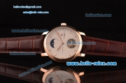 Vacheron Constantin Malte Tourbillon Asia ST22 Automatic Rose Gold Case with Brown Leather Strap White Dial