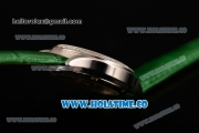 Vacheron Constantin Metiers d'Art Swiss ETA 2824 Automatic Steel Case with White MOP Dial Green Leather Strap and Diamonds Bezel
