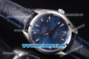 Omega Seamaster Aqua Terra 150 M Clone 8500 Automatic Steel Case Blue Dial Blue Leather Strap and Stick Markers (EF)