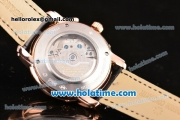 Vacheron Constantin Malte Asia ST25 Automatic Rose Gold Case with Black Leather Strap and White/Black Dial