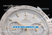 Omega Speedmaster'57 Co-Axial Clone Omega 9300 Automatic Steel Case with White Dial Brown Leather Strap and Yellow Hands (EF)