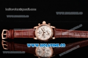 Patek Philippe Grand Complication Chrono Miyota OS20 Quartz Rose Gold Case with White Dial and Stick Markers