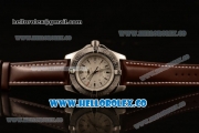 Breitling Colt II Swiss ETA 2824 Automatic Steel Case with White Dial and Brown Leather Strap (AAAF)