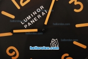 Panerai Luminor Swiss Quartz Movement Black Dial with Orange Markers-35cm Wall Clock