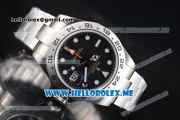 Rolex Explorer II Clone Rolex 3187 Automatic Stainless Steel Case/Bracelet with Black Dial and Dot Markers Steel Bezel (BP)