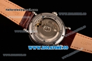 Breguet Classique Tourbillon Asia ST28 Automatic Steel Case with Brown Leather Strap and White Dial