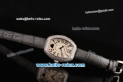 Franck Muller Heart Swiss Quartz Steel Case with Black Leather Strap Diamond Bezel and White Dial - ETA Coating