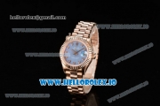 Rolex Datejust Swiss ETA 2671 Automatic Rose Gold Case with Purple Dial Diamonds Markers and Rose Gold Bracelet (BP)