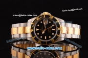 Rolex Submarine Swiss ETA 2836 Automatic Two Tone Case/Strap with White Markers Black Dial and Black Bezel