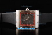 Richard Mille RM016 Silver Case with Grey Roman Markers and Black Leather Strap