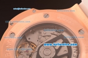 Hublot Big Bang Hub4100 Rose Gold Case with White Dial and White Rubber Strap-1:1 Original