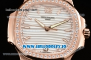 Patek Philippe Nautilus Miyota 9015 Automatic Rose Gold Case White Dial With Stick Markers Rose Gold Bracelet