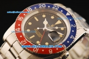 Rolex GMT-Master Swiss ETA 2846 Automatic Movement Steel Case with Yellow Markers and Ceramic Bezel