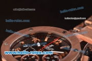 Hublot Big Bang Swiss Valjoux 7750 Automatic Rose Gold Case/Strap with Black Dial