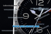 Bell&Ross BR 03-93 GMT Swiss ETA 2836 Automatic Steel Case with Black Dial Black Leather Strap